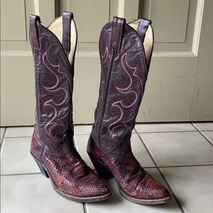Abilene dark brown leather cowboy boots size 6